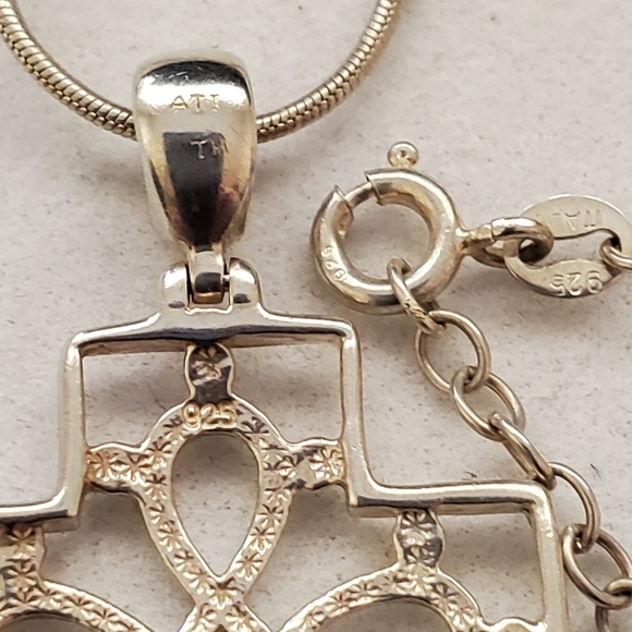 Sterling Open Filigree Cross Necklace ATI - Picture 10 of 15